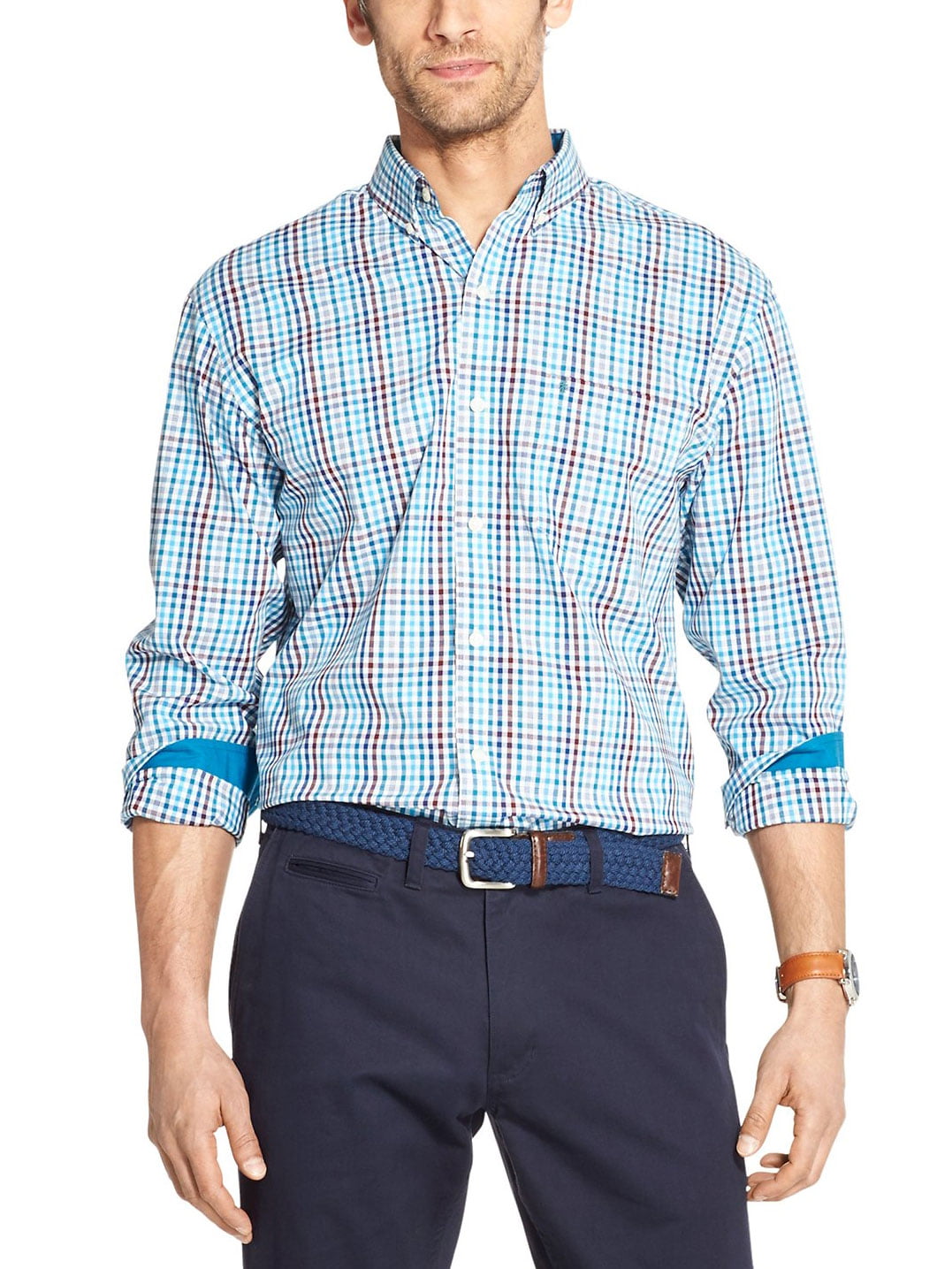 IZOD - Izod Men's Long Sleeve Premium Essentials Shirt, Lyons Blue ...