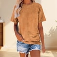 thumbnail image 2 of MEICHEN Women's Fashion Casual Plaid Print Round Neck Short Sleeve T Shirt Summer Trendy Clothing for Women, 2 of 4