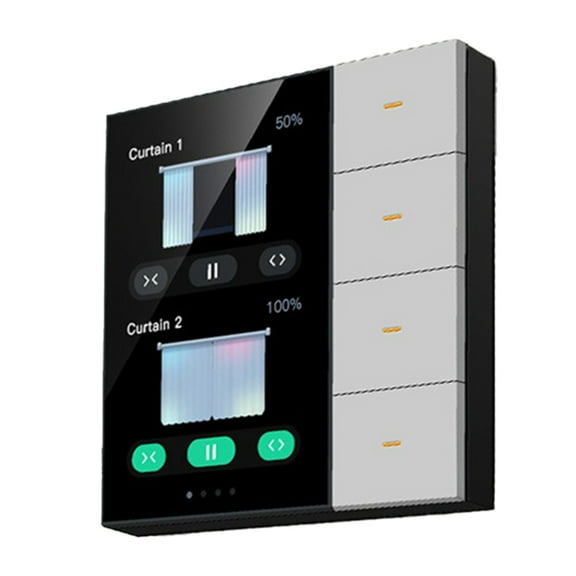 3.5 Inch Smart Wall Switch Touch Screen 4 Groups Switch 8-Way Scene Radar Sensor Dimming Switch Curtain Tuya Zigbee B