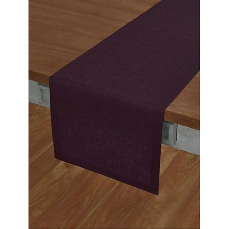 

Pure Linen Table Runner – Chambray Burgundy 14 x 108 Inches – 100% Linen Fabric Table Runner Athena – Thanksgiving Holiday Machine Washable Table Runner – Handcrafted from European Flax