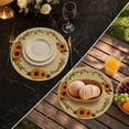 thumbnail image 5 of AYktou 4 Pcs Round Linen Placemats Set, 15 Inch Weaving Printed Sunflower Place Mats for Dining Table, Non Slip Washable Farmhouses Home Heat Resistants Dish Mat for Party Table Decor, 5 of 9