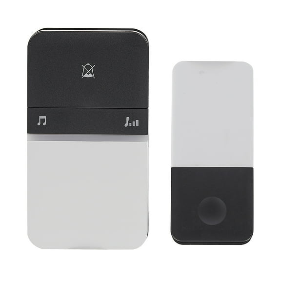 Heath Zenith Heath Zenith White and Black Wireless Lighted Plug-In Doorbell Kit with Kinetic Doorbell Button