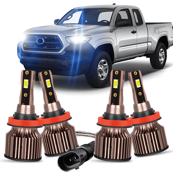 Fits 2016-2023 Toyota Tacoma LED Headlights Bulb H9 High Beam H11 Low Beam Replacement Kit Pack of 4