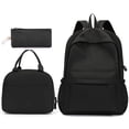 thumbnail image 2 of Resicozy 3 Pcs Backpack Bookbag Casual Lightweight Travel Rucksack Daypack Backpacks for Teens College Bags Backpack 2026 Black, 2 of 9