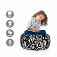 thumbnail image 2 of Botanical Storage Toy Bag Chair, Curcuma Branches Field Nature Forest Herbs Growth Wild Aroma Rural Food, Stuffed Animal Organizer Washable Bag, Large Size, Black and White, by Ambesonne, 2 of 3