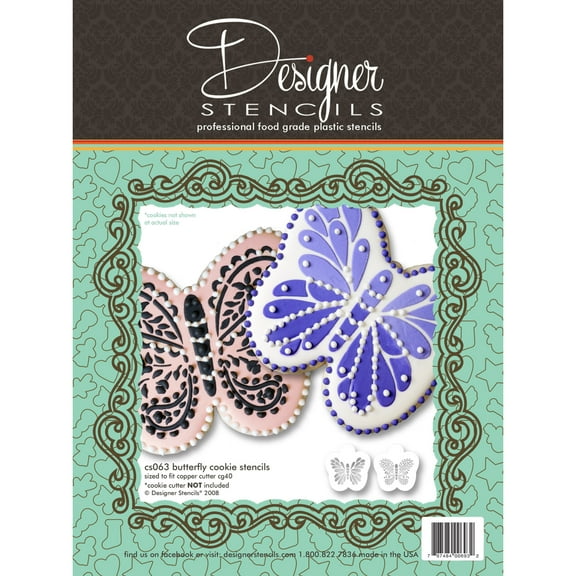 Butterfly Cookie Stencil Set (no cutter) by Designer Stencils