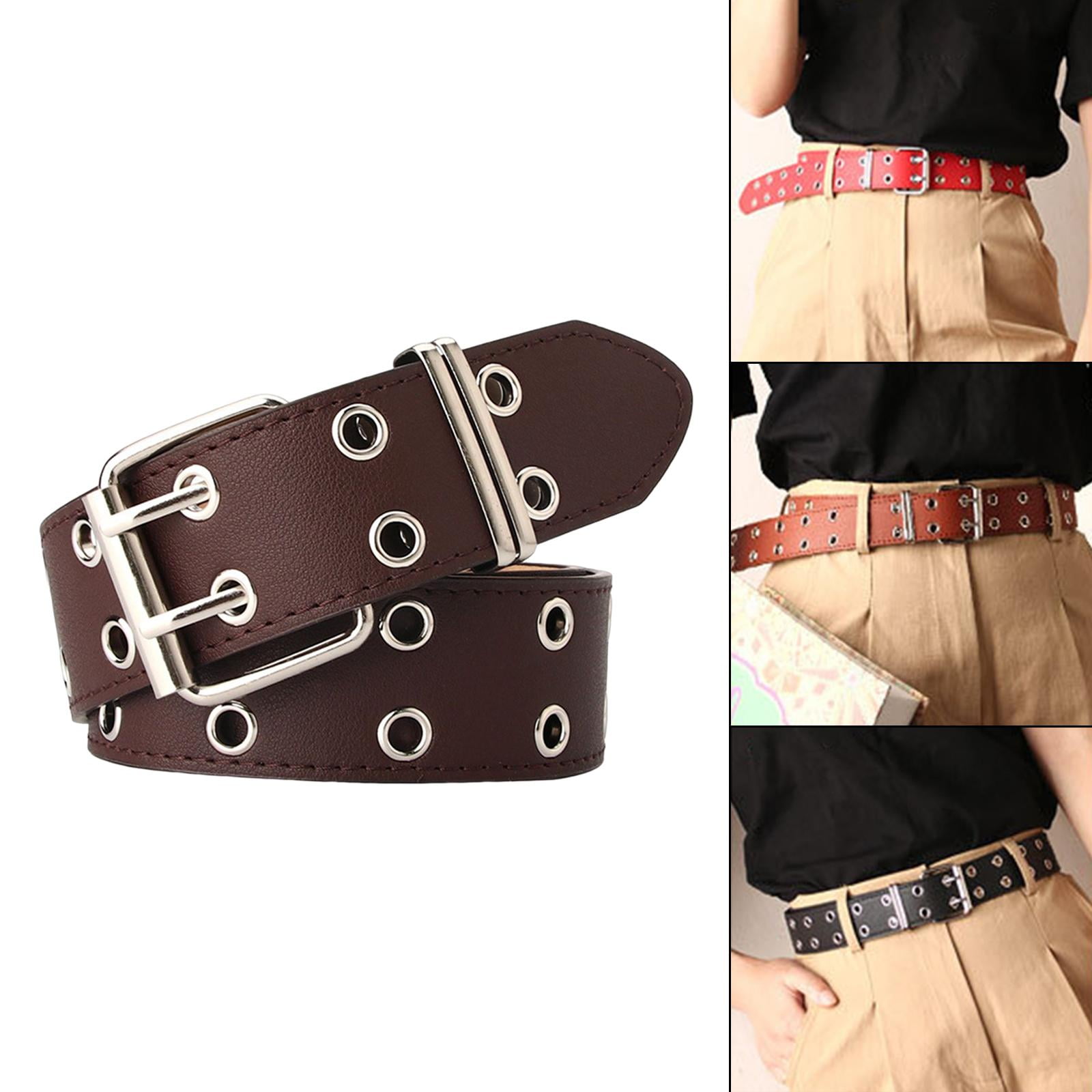 Double Grommet Belt, Vintage for Women Men Cosplay Double 