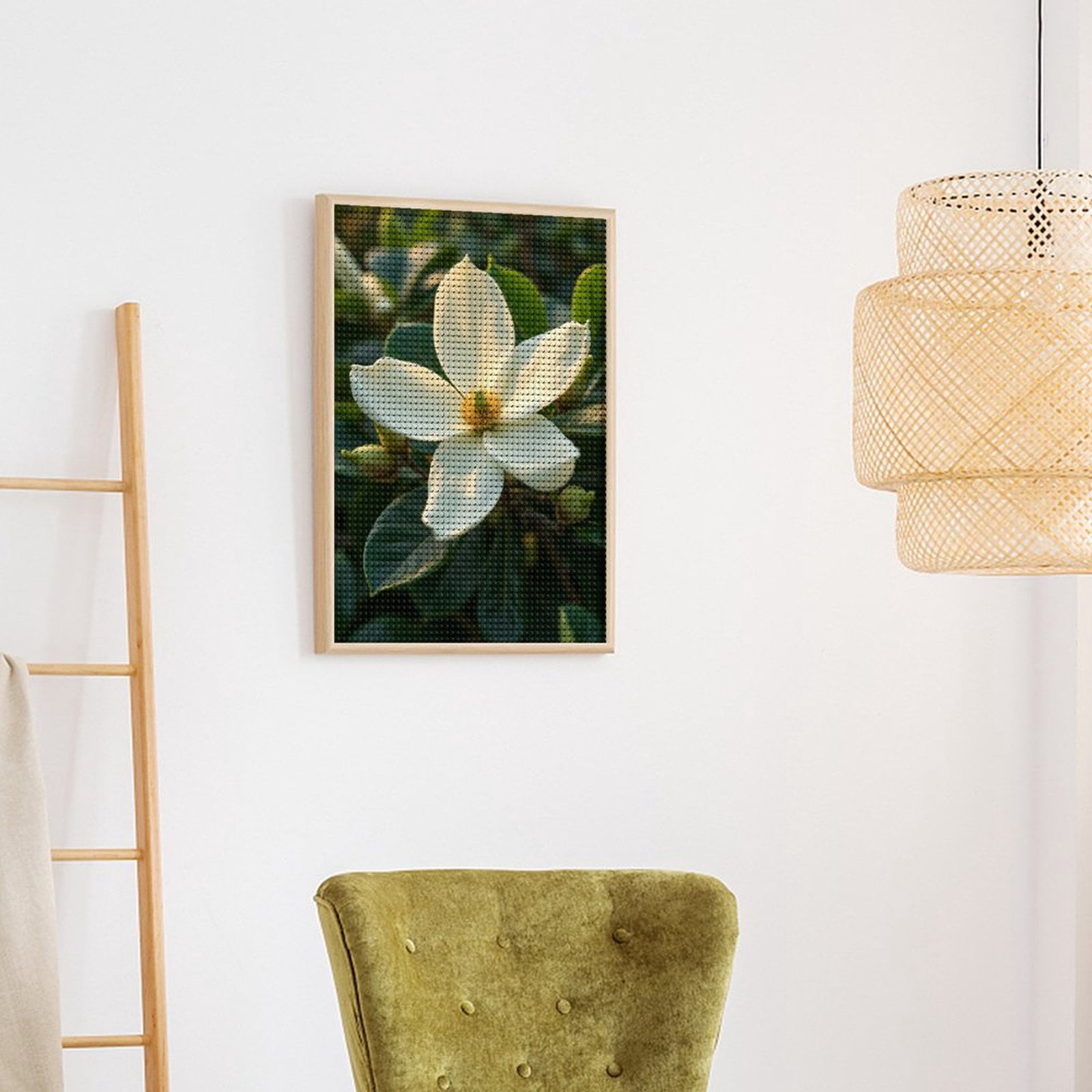 Diamond Art Kits for Adults - Southern Magnolia Blossom Sunlit 5d Diamond Painting for Adults, Diamond Art for Adults Beginners, Frameless Diamond Painting Kits for Adults for Home Wall Decor
