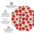 thumbnail image 3 of Pofeuu Red Strawberry Print Coasters for Drinks, 4Pack PU Leather Coasters, Bar Drink Coasters for Tabletop Protection, Furniture from Damage-Octagon, 3 of 6