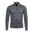 thumbnail image 2 of Men's Thermal Shirts Solid Color Zip Neck Turtleneck Base Layer Warm Winter Casual Layering Tops for Men Gray 4XL, 2 of 4