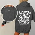 thumbnail image 5 of Womens Sweatshirt Hoodies Long Sleeve Womens Pullover Hoodie Baggy Hoodies Dark Gray Crewneck Women's Fall Fashion Graphic Hoodies for Women, 5 of 7