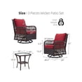 thumbnail image 4 of Eastvita 3 Pieces Rattan Swivel Rocking Chair Outdoor. 360 Degree Swivel Patio Bistro Conversation Furniture Set With Premium Cushions And Armored Glass Top Side Table For Garden. Backyard, 4 of 7
