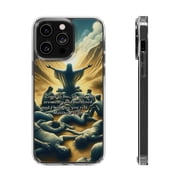 DistinctInk Clear Hybrid Case for Apple iPhone 12 Pro Max (6.7" Screen) - Find Rest in Me - Shockproof Protection
