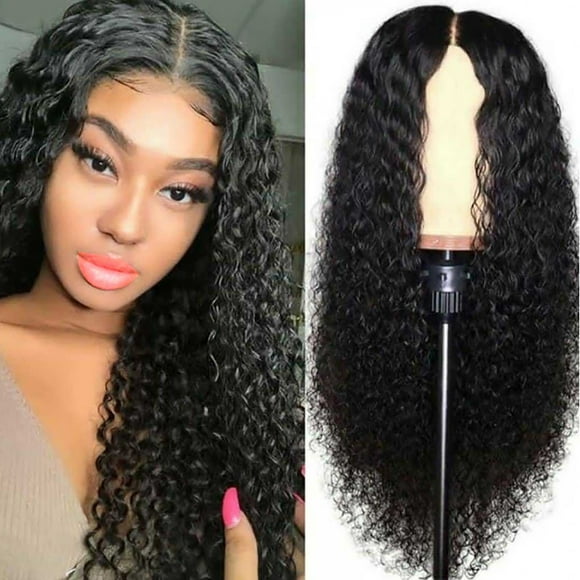 Summer Savings! Gspmoly Human Hair Wigs, Ladies Wig Set Mid-Length Curly Hair Simulation Wig Lace Front Wigs