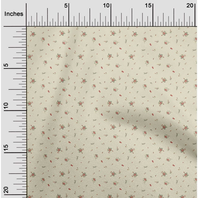 oneOone Cotton Flex Fabric Leaves & Flower Floral Printed Craft Fabric BTY 40 Inch Wide