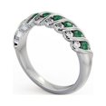 thumbnail image 2 of 0.60 Ct Sparkle Round Cut Emerald Gemstone Real Diamond Half Eternity Band for Women 14K White Gold Size 5, 2 of 7