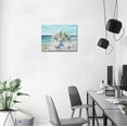 thumbnail image 4 of Flowers Wall Art Bathroom Canvas Wall Decor Ocean Beach Canvas Pictures White Daisy Floral in Vase Artwork Conch Coastal Seascape Painting for Living Room Bedroom Office Decor 12x16, 4 of 6