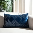 thumbnail image 3 of Safavieh Sarla Geometric Squares Pillow, 12" x 20", Navy/Grey, 3 of 5
