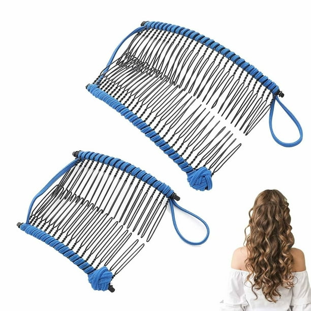 Pinza para el pelo estilo banana elástica vintage, pinzas para el pelo estilo banana para mujer, para cabello grueso, pinzas para el pelo estilo banana elásticas, pinzas para el pelo estilo banana par