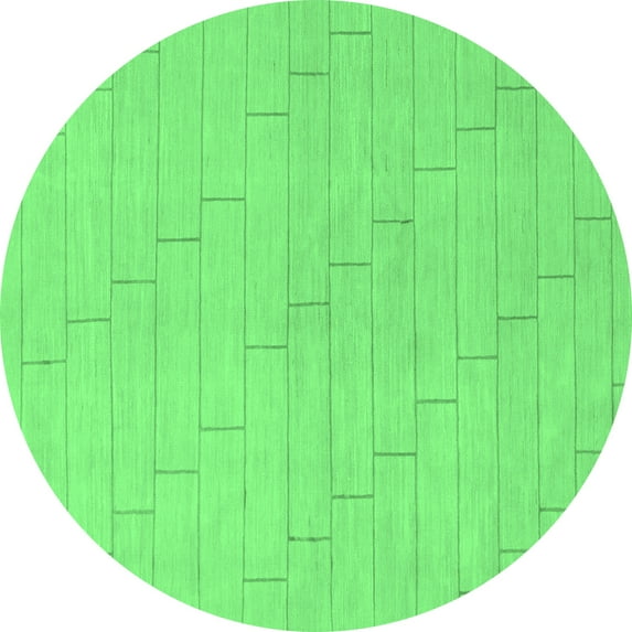 Ahgly Company Indoor Round Solid Emerald Green Modern Area Rugs, 3' Round
