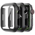 thumbnail image 1 of KAIYANG fundas rígidas para reloj inteligente de PC + protector de pantalla de vidrio templado para Apple Watch Series 9/8/7 de 45 mm, estilo A, Apple Watch Series 9 4, color negro, 1 of 5