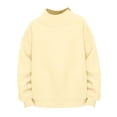 thumbnail image 2 of Girls Neck Sweatshirt Long Sleeve Loose Fit Pullover Casual Solid Color Tops Fashion Oversized Clothing for School Daily Outdoor, 2 of 4