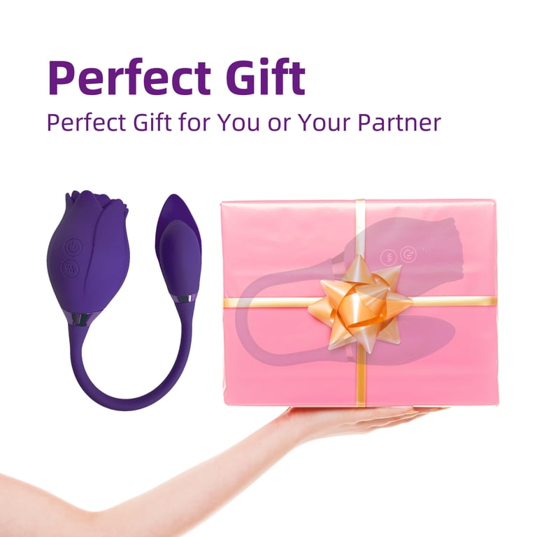 OCTMOM Rose Toy for Women, 3 in 1 G-spot Vibrators with Dildo Vibrating  Ball for Couples Adult Pleasure Stimulation, Purple