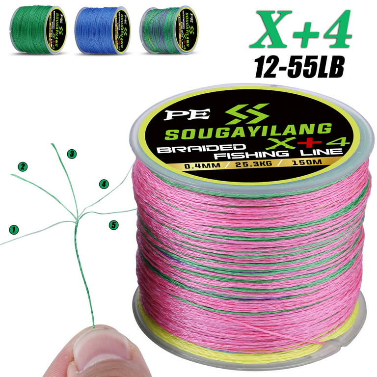 Sougayilang Braided Fishing Line 4 Strands PE Abrasion Resistant Wire 0  Stretch 