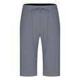 thumbnail image 4 of Mens Linen Shorts Drawstring Waist Breathable Beach Shorts Elastic Waist Summer Shorts Lightweight Solid Color Casual Vacation Lounge Wear, 4 of 6
