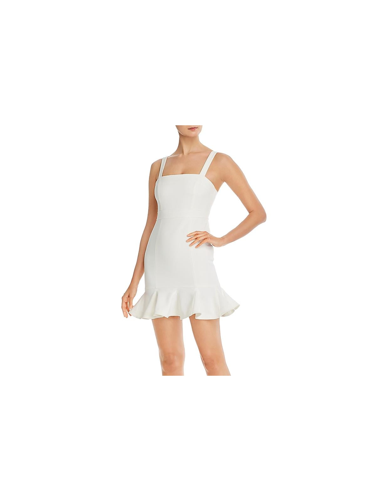 white mini dress square neck