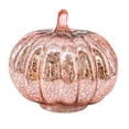 thumbnail image 3 of Yyuenw Rose Gold Glass Pumpkin Light, LED Timer Battery Operated Halloween Fall Decor, Mercury Glass Table Centerpiece for Home Mantel, 3 of 8