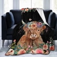 thumbnail image 3 of Highland Cow Blanket Cute Cow Plush Throw Blanket Super Soft Cozy Warm Fleece Highland Cattle Bedding Blanket Gifts for Kids Girls Boys Women 50"X60", 3 of 6