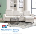 thumbnail image 2 of Onbeam Sectional Sofa with Storage Chaise and Cup Holders, Living Room L-Shaped Sofa Couch, Modern Sofa Bed for Home and Office, Beige, Polyester, 2 of 6