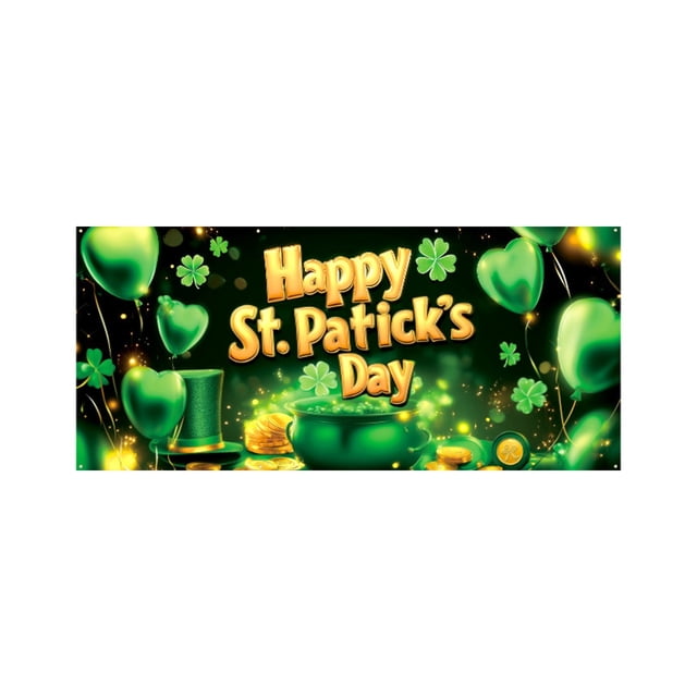 zhangmingg Festive Garage Banner for Home with Irish Themed Patterns