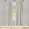 thumbnail image 4 of Ambesonne Earth Tones Window Curtains, Tribal Rhombus, Each 28" W x 84" L, Ivory and Dark Brown, 4 of 4