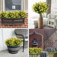 thumbnail image 5 of 8 Bundles UV Resistant Outdoor Artificial Flowers Bulk Faux Plastic Plants Outside Indoor Fake Hanging Greenery Shrubs Arrangement for Backyard Window Box Porch Home Patio Decoration (Yellow), 5 of 9