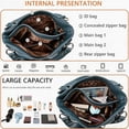 thumbnail image 4 of Sunyuer Vintage Hobo Bag for Women, Large Capacity PU Soft Leather Slouchy Tote Purse Single Shoulder Crossbody Handbag, 4 of 6