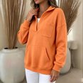 thumbnail image 6 of Gytharion Women's Quarter Zip Sweatshirts Long Sleeve Hooded Collar Sporty Pullovers Front Pocket Casual Loose Fit Versatile Tops for Fall and Winter, 6 of 7