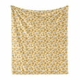 thumbnail image 1 of Leaves Soft Flannel Fleece Throw Blanket, Repeating Seasonal Autumn Motifs with Polka Dots, Cozy Plush for Indoor and Outdoor Use, 50" x 60", White Pale Orange, by Ambesonne, 1 of 5