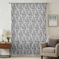 thumbnail image 2 of Black White Semi Sheer Curtains Drapes for Living Room, Bedroom, French Doors Window 108 Inches Long, Modern Abstract Art Farmhouse Rod Pocket Chiffon Curtain Drapery Voile Draperies Panel, 2 of 8