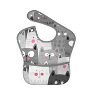 Bingfone Mess-Proof Baby Bib - Waterproof Bib For Baby Boy Or Girl With Food Catcher Pocket, Unisex-Cats Group