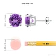 thumbnail image 2 of ANGARA Natural Basket-Set Round 3.4 ct Amethyst Studs in 925 Sterling Silver for Women (Size-8mm) | February Birthstone, Birthday, Anniversary, Jewelry Gift for Women | Natural Amethyst Earrings, 2 of 13