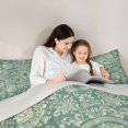 thumbnail image 4 of jejeloiu Ancient Damask Flowers 7pcs Bedding Comforter Set,Rustic Bohemian Floral Queen Bedding Sets,Beige Green Queen Sheet Sets For Girls,Ultra Soft Home Decor Reversible, 4 of 8