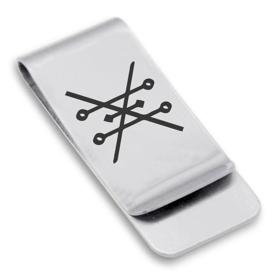 Stainless Steel Copper Alchemy Symbol Classic Slim Money Clip Credit Card Holder