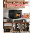 thumbnail image 2 of 4QT Compact Air Fryer, Ultra-Flat 6.7" Height Small Airfryer, Adjustable Airflow Design, Viewing Window, Up to 450℉, 7 Presets Touchscreen, Portable Black, 2 of 5