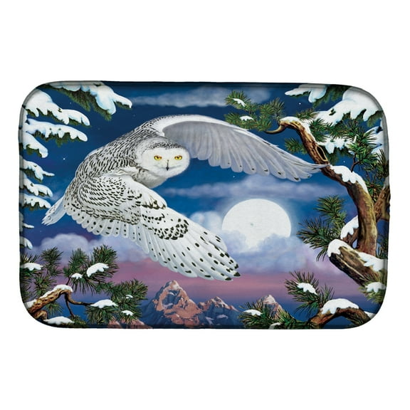 Absorbent Dish Drying Mat for Kitchen Counter Snowy Owl Dish Drying Mat PRS4030DDM