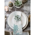 thumbnail image 2 of Turquoise White Floral Cloth Napkins Set of 8 Reusable Dinner Napkins, Elegant Chrysanthemum Farmhouse Cocktail Napkin Washable Table Napkins for Wedding/Holiday Party/Baby Shower 20"x20", 2 of 7