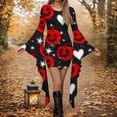 thumbnail image 2 of Long Sleeve Dress for Women Casual Printed Round Neck Pullover Fashion Patchwork Halloween Party Gown, 2 of 5