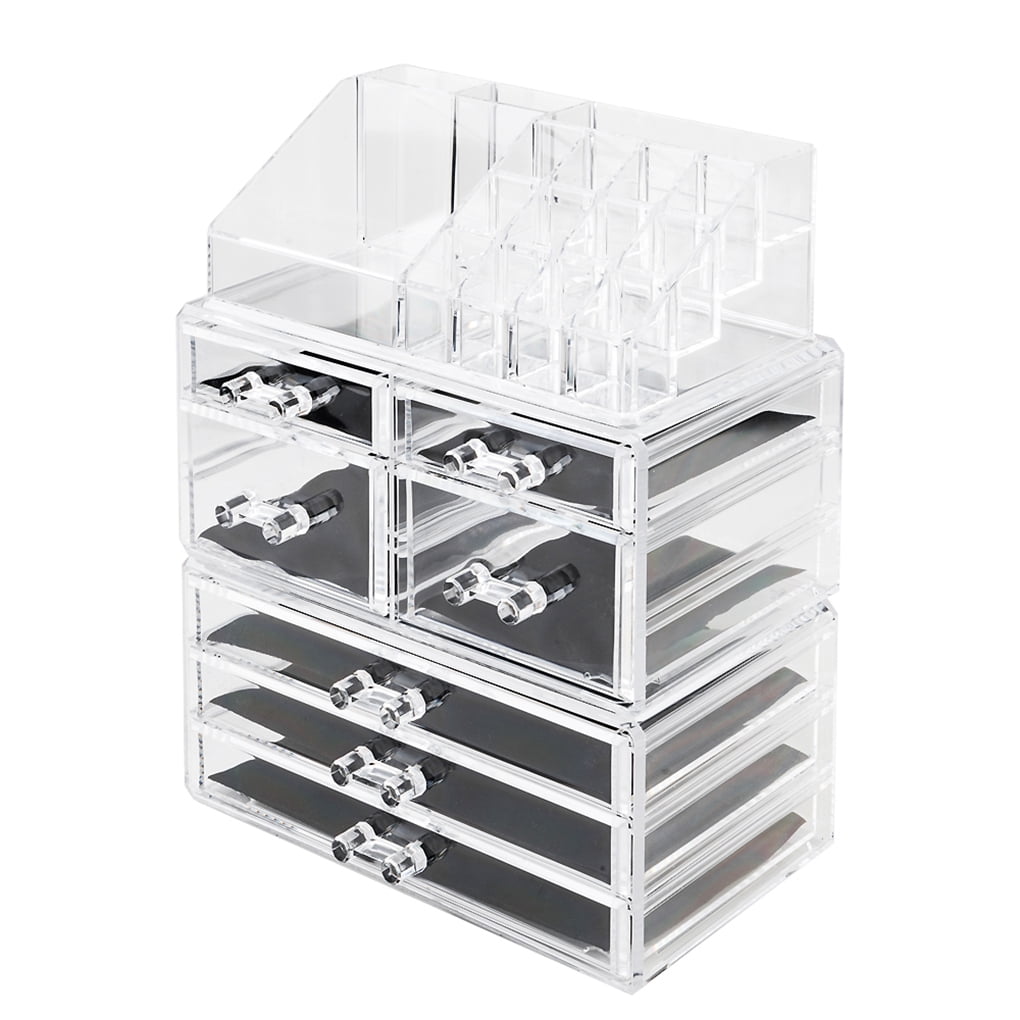 Acrylic Cosmetic Desk Holder Drawer Insert Jewelry Box Container Living