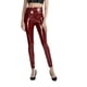 thumbnail image 1 of Pantalones de cuero de látex de cintura alta para mujer: leggings elásticos, sexys, cierre con cremallera, poliéster, para todas las estaciones, 1 of 8